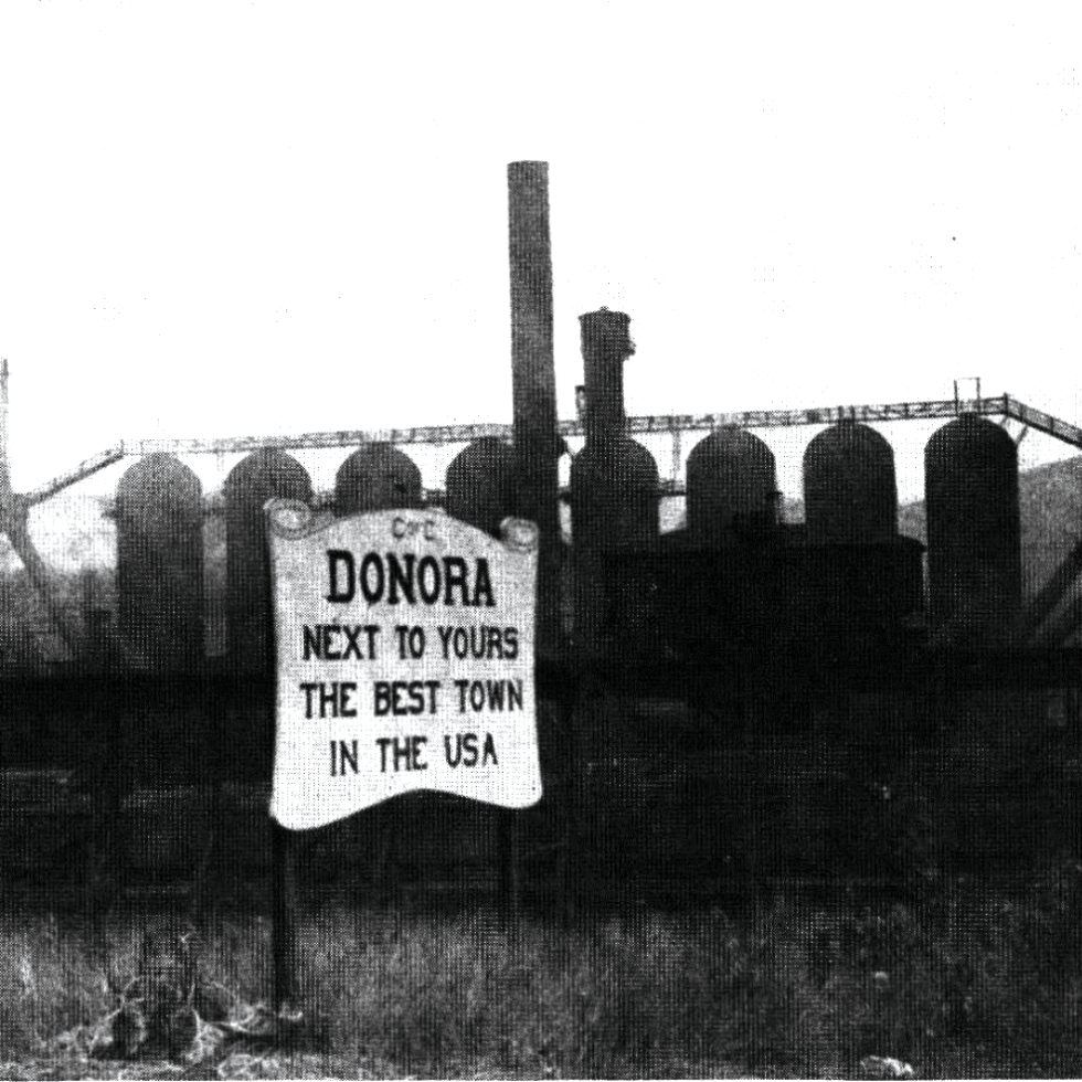 black and white photograph of Donora, Pa.