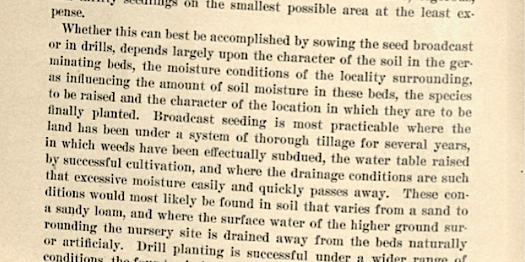 First page of Ralph E. Brock, Broadcast Sowing vs. Drill Planting
