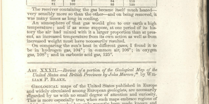 Second page of Eunice Foote's article from the American Journal of Science and Arts, November 1856